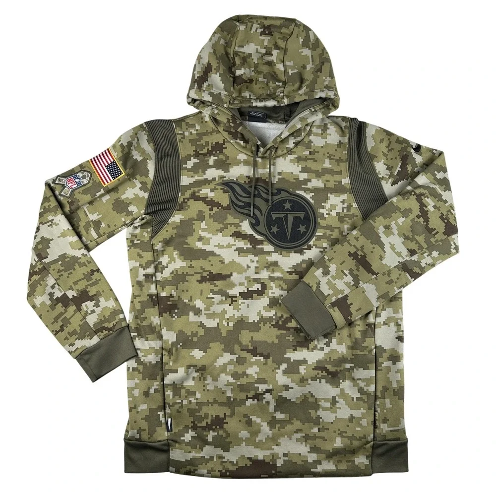 Tennessee Titans Hoodie Mens Large Salute To Service NFL Nike Dri Fit On Field